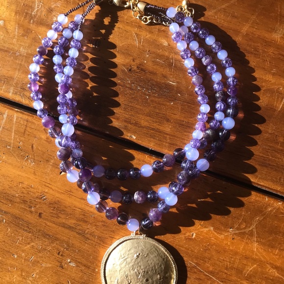 Chico's Jewelry - Chico’s purple multi strand disc pendant necklaces